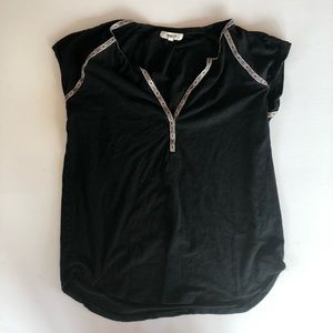 Madewell Black Embroidered Top